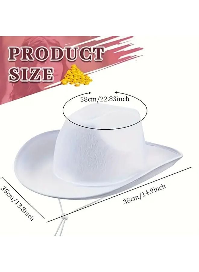 6 Pack Mixed Color Felt Hats Adjustable Strap For Party Cosplay Halloween - Image 3